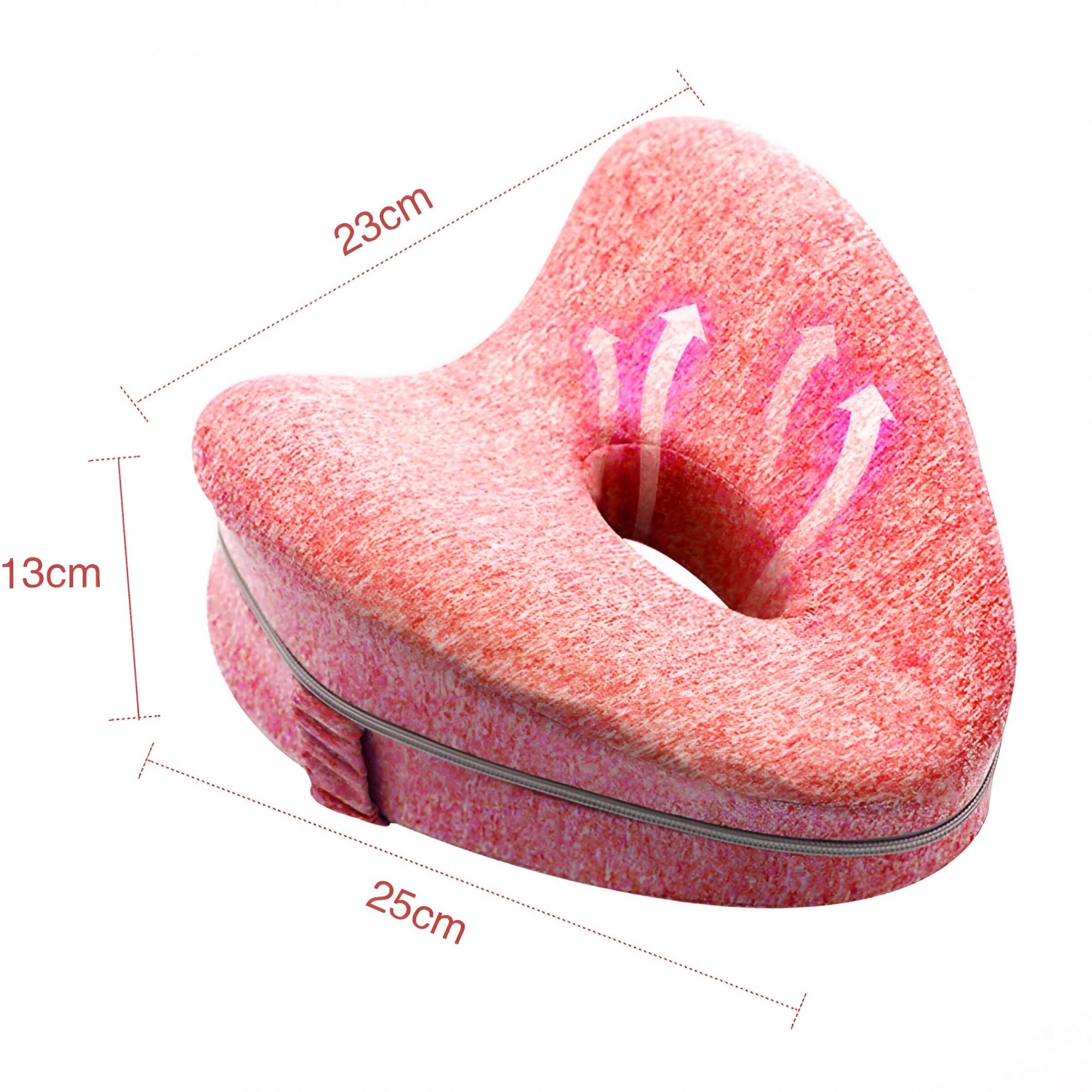 Perna Ortopedica pentru Picioare, Multifunctionala, Confortabilă, in Forma de Inima, Spuma cu Memorie, Curea Anti-cadere, 25x23x13 cm, Roz