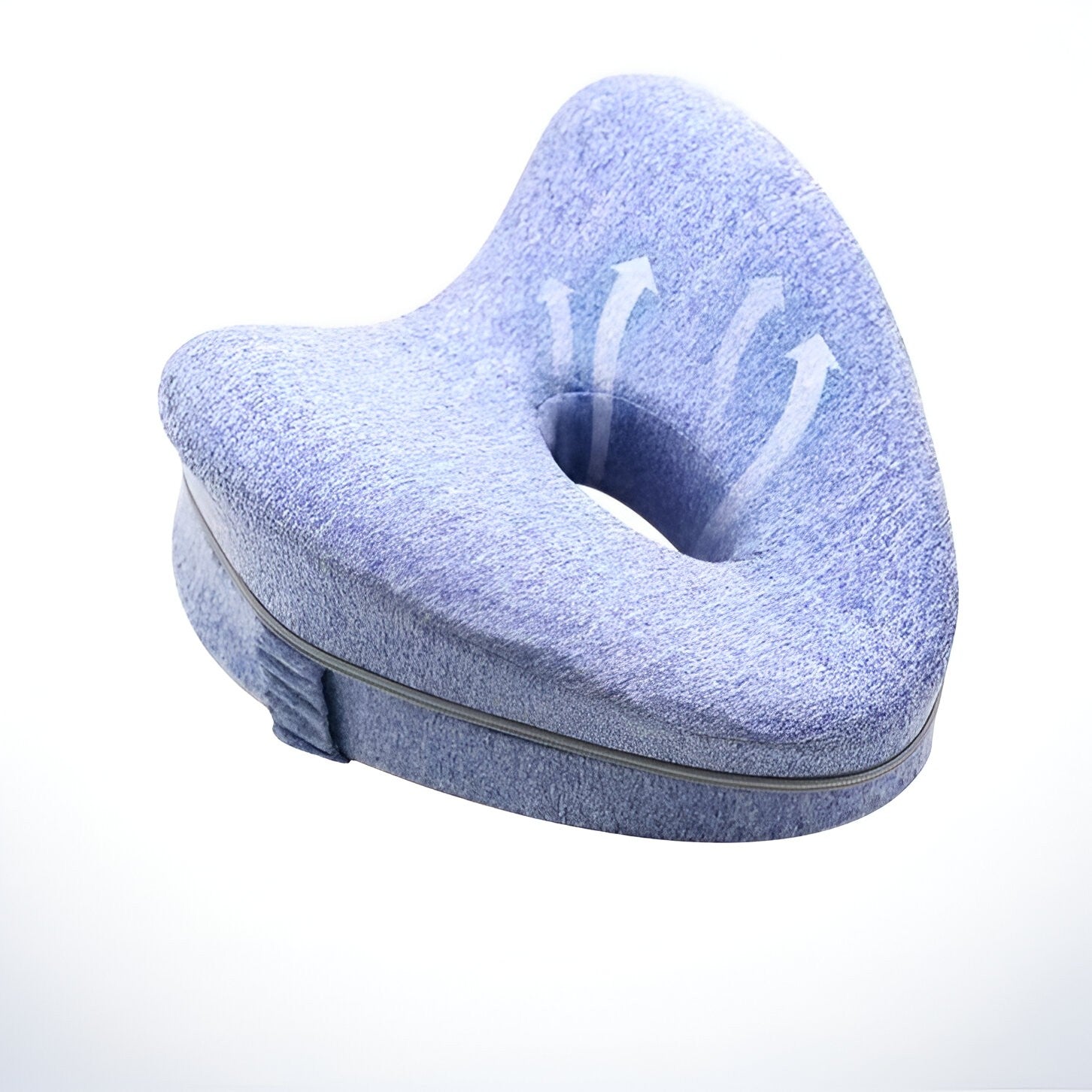 Perna Ortopedica pentru Picioare, Multifunctionala, Confortabilă, in Forma de Inima, Spuma cu Memorie, Curea Anti-cadere, 25x23x13 cm, Albastru