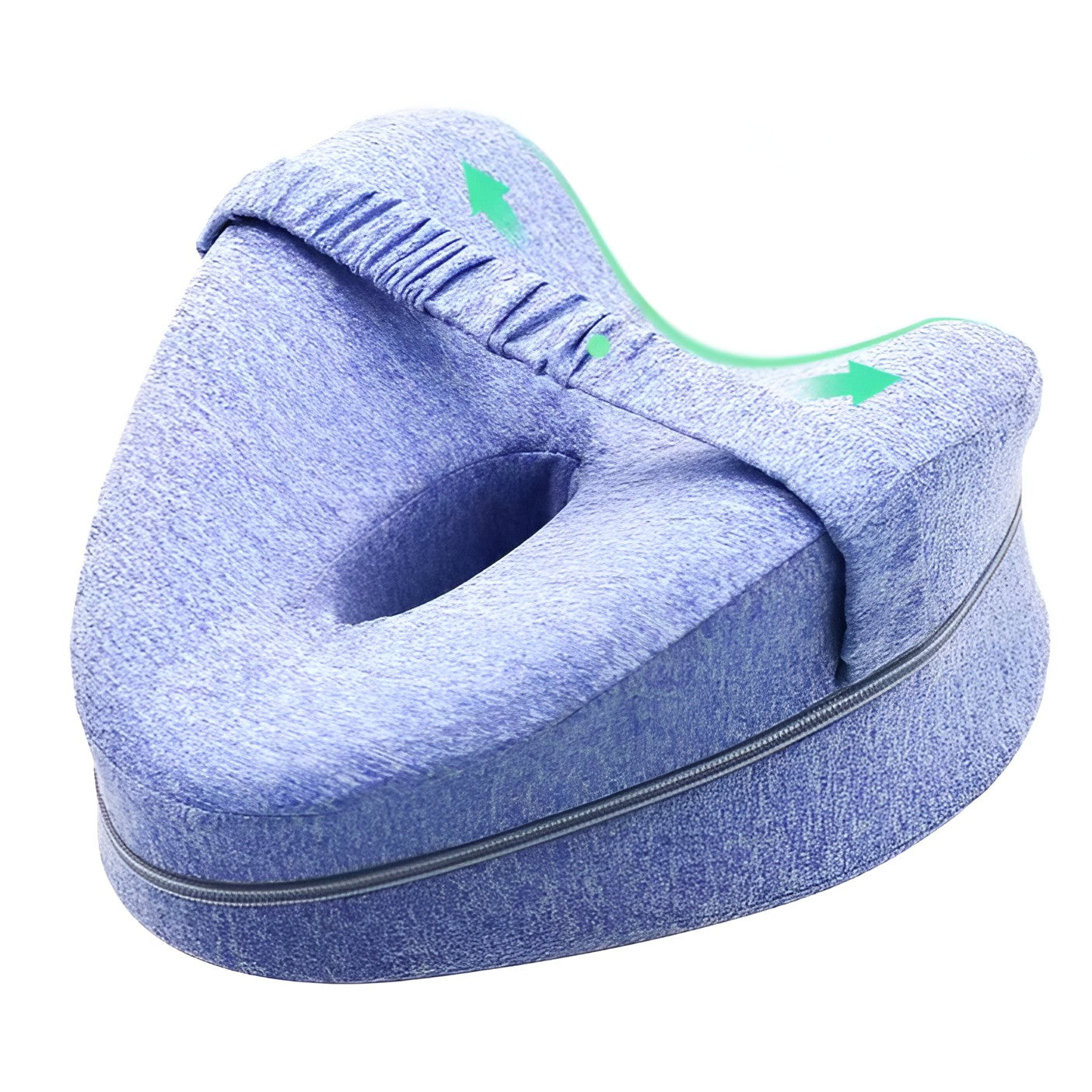 Perna Ortopedica pentru Picioare, Multifunctionala, Confortabilă, in Forma de Inima, Spuma cu Memorie, Curea Anti-cadere, 25x23x13 cm, Albastru