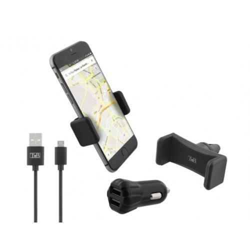 TNB PACK w/2USB car charger + air vent holder + micro USB cable "PHONEPACK2"