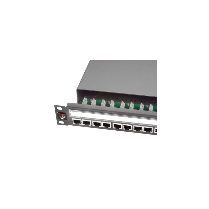 Patch panel 19", 1U, PowerCat 5e, 24xRJ45, ecranat, suport de cabluri integrat, Graphite - Molex "PID-00030"