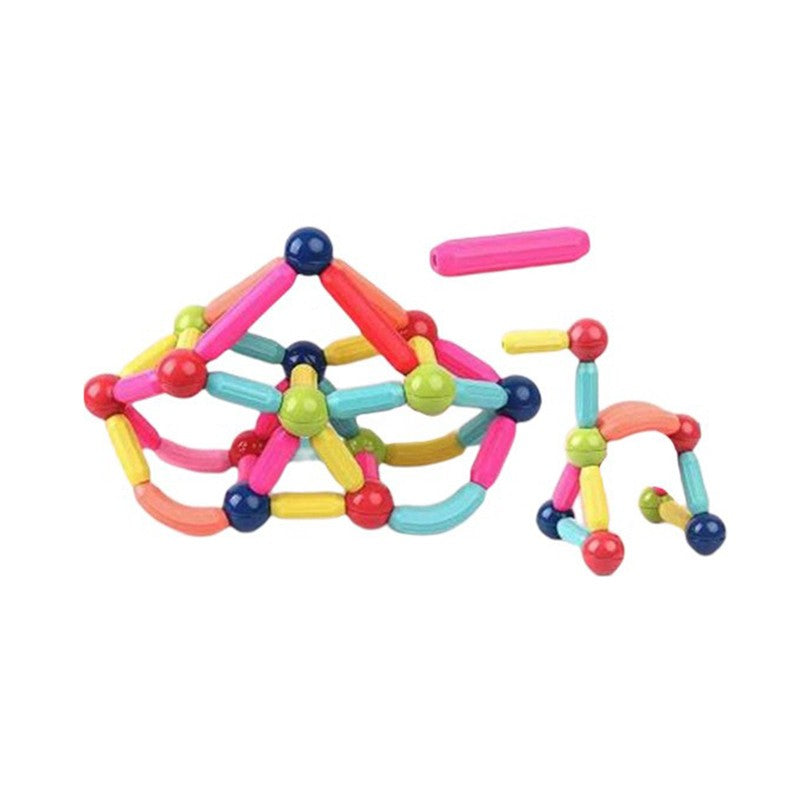 Piese Magnetice pentru Copii, Set din 103 de Piese de diferite Culori, Constructor Magnetic cu Posibilitatea de a Construii forme Nelimitate, Multicolor