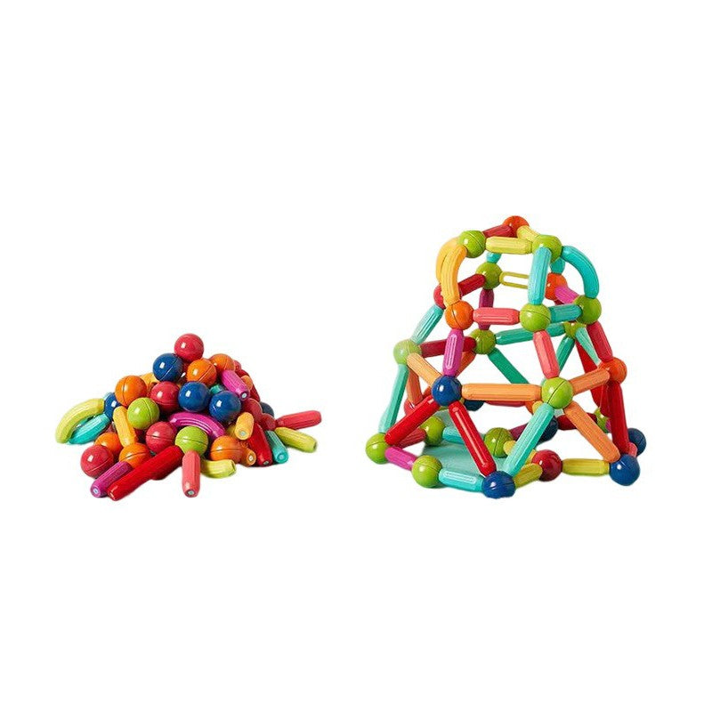 Piese Magnetice pentru Copii, Set din 52 de Piese de diferite Culori, Constructor Magnetic cu Posibilitatea de a Construii forme Nelimitate, Multicolor