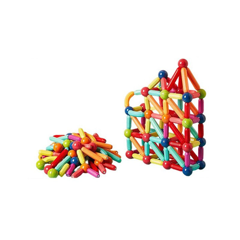 Piese Magnetice pentru Copii, Set din 72 de Piese de diferite Culori, Constructor Magnetic cu Posibilitatea de a Construii forme Nelimitate, Multicolor
