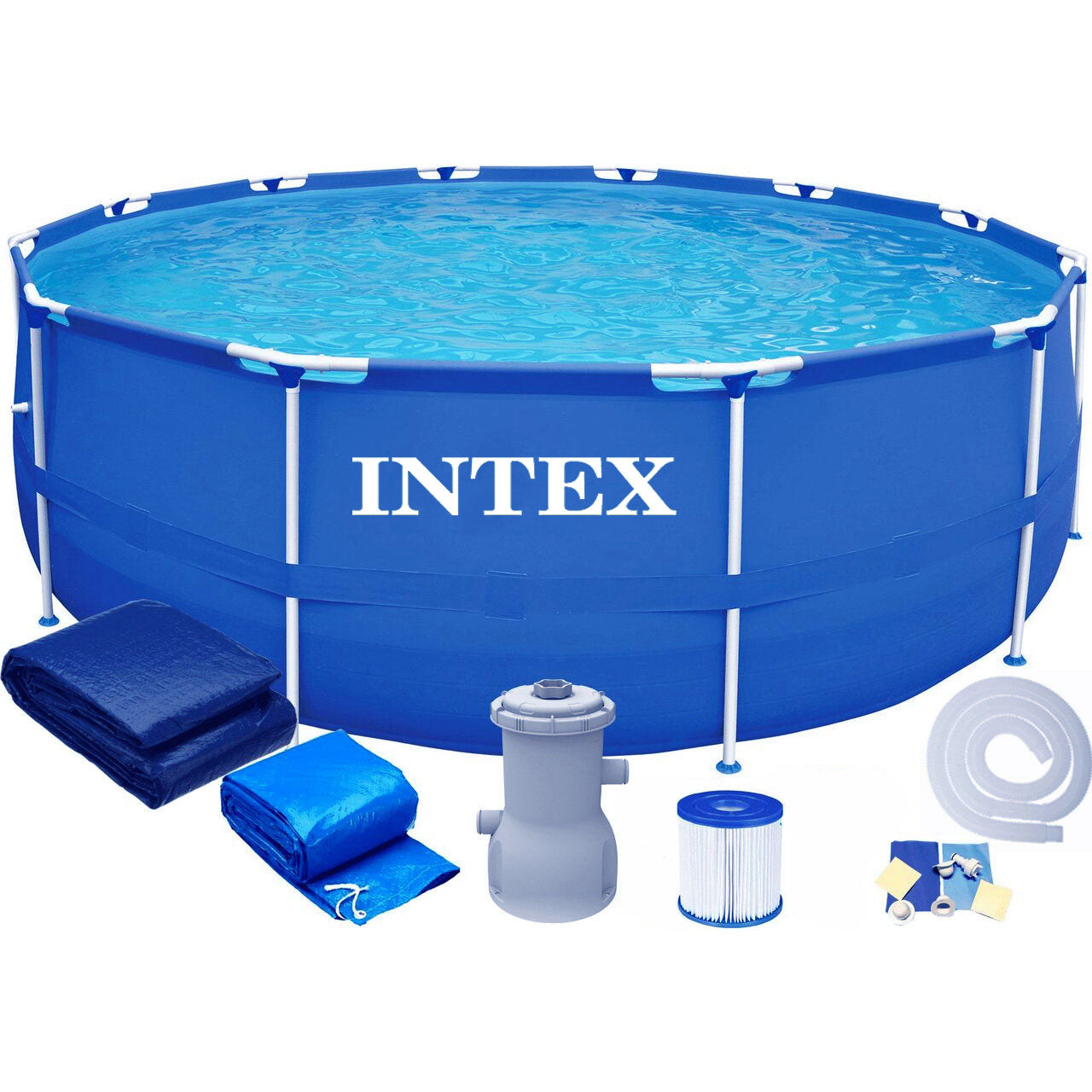Piscina cadru metalic Intex, 366×76 cm, 6.500 litri, cu toate accesoriile