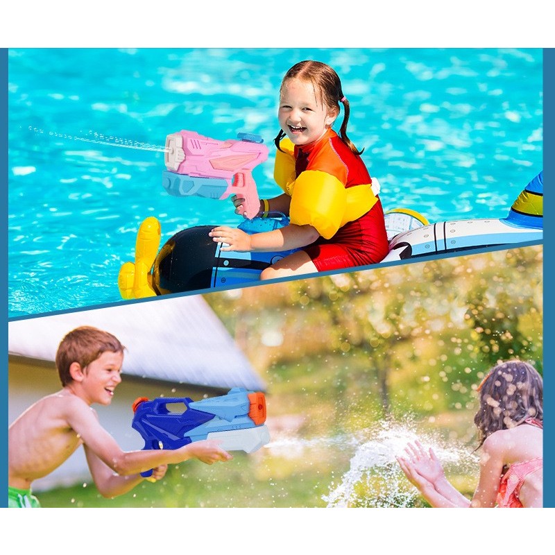 Pistol cu Apa pentru Copii, Rezervor, Pentru Piscina/Plaja, 6ani+, 3 duze, Roz, 770ML