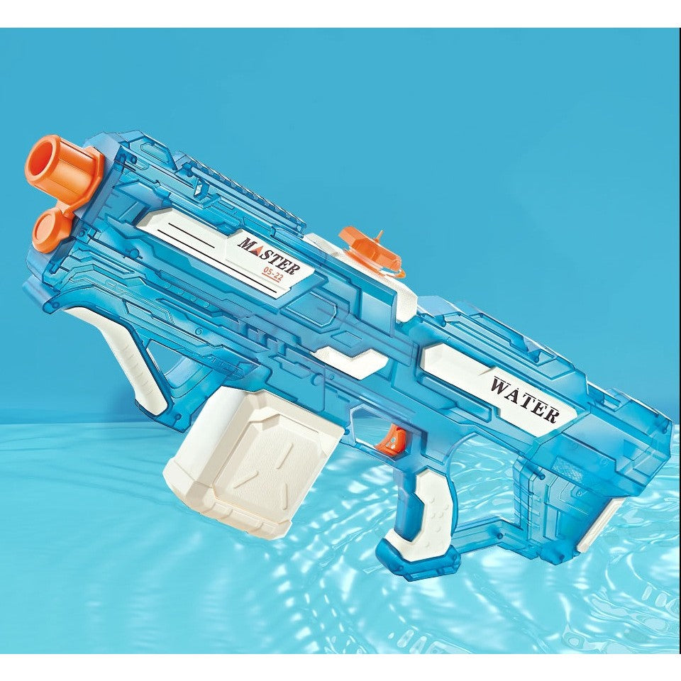 Pistol cu Apa Electric, +6 Ani, Rezervor 650 ml, Incarcare USB, din Plastic, 59 x 23 x 6 cm, Albastru