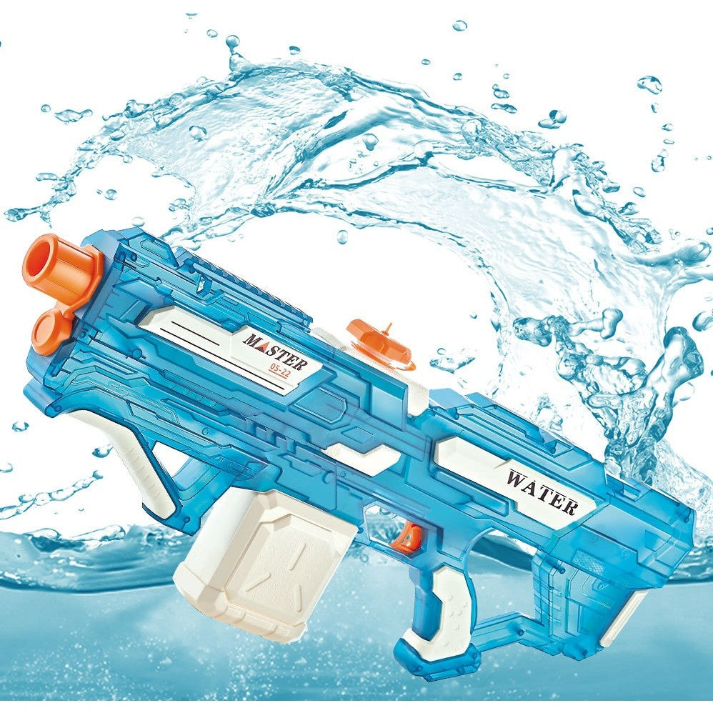Pistol cu Apa Electric, +6 Ani, Rezervor 650 ml, Incarcare USB, din Plastic, 59 x 23 x 6 cm, Albastru