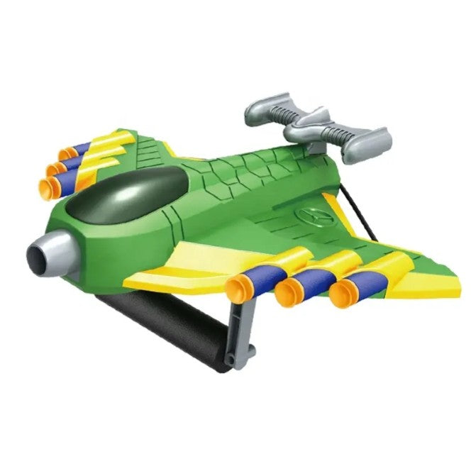 Jucaruie cu Lansator pentru Copii, Flippy, Lanseaza Manual, Tinta, Avion, 20 de Gloante din Material Moale, Joc Interactiv, 24x23.5x6.3 cm, Verde