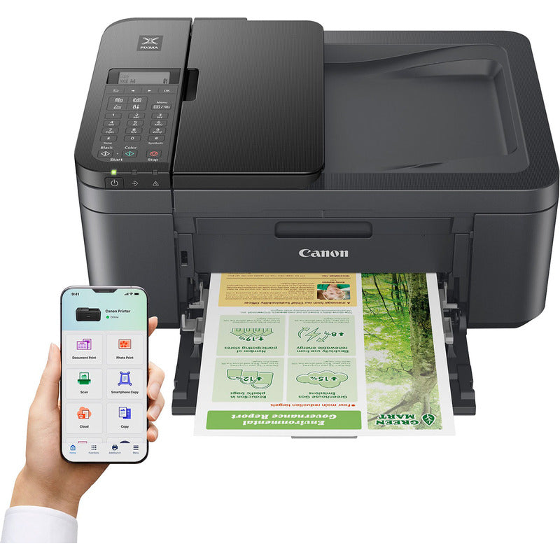 Multifunctional InkJet Color Canon TR4755i, A4, Functii: Impr.|Scan.|Cop.|Fax, Viteza de Printare Monocrom: 8.8ppm, Viteza de printare Color 4.4ppm, Conectivitate:USB|WIFI, Duplex:Da, ADF:ADF(incl.TV 8lei) 