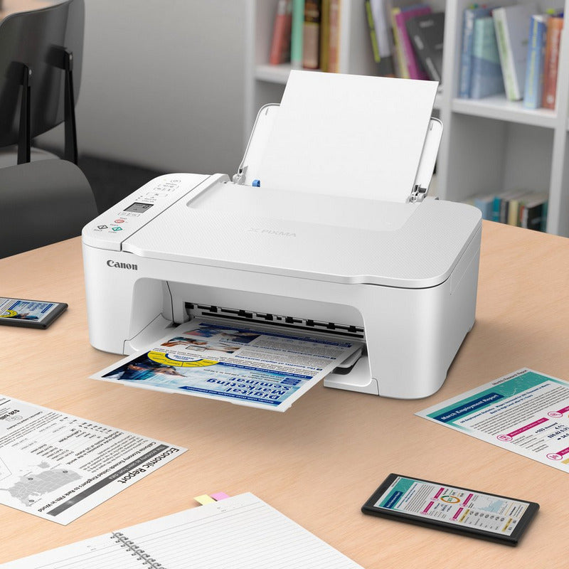 Multifunctional InkJet Color Canon TS3751i, A4, Functii: Impr.|Scan.|Cop., Viteza de Printare Monocrom: 7.7ppm, Viteza de printare Color 4ppm, Conectivitate:USB|WIFI, Duplex:Nu, ADF:Nu White, (incl.TV 8lei) 
