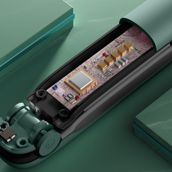 Placa de Par fara Fir, Adaptor Tip C, 4 Trepte de Temperatura, Tensiune 5V, Capacitate Baterie 5000 mAh, Indreptat, Ondulat, 23.5x3.3x4.5 cm, Verde