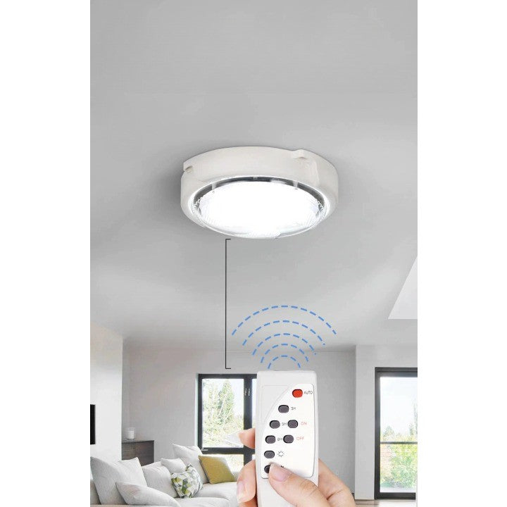 Plafoniera solara, 200 W, diametru 320 MM, cu telecomanda, Lungime prelungitor: 4.6 m, alb rece