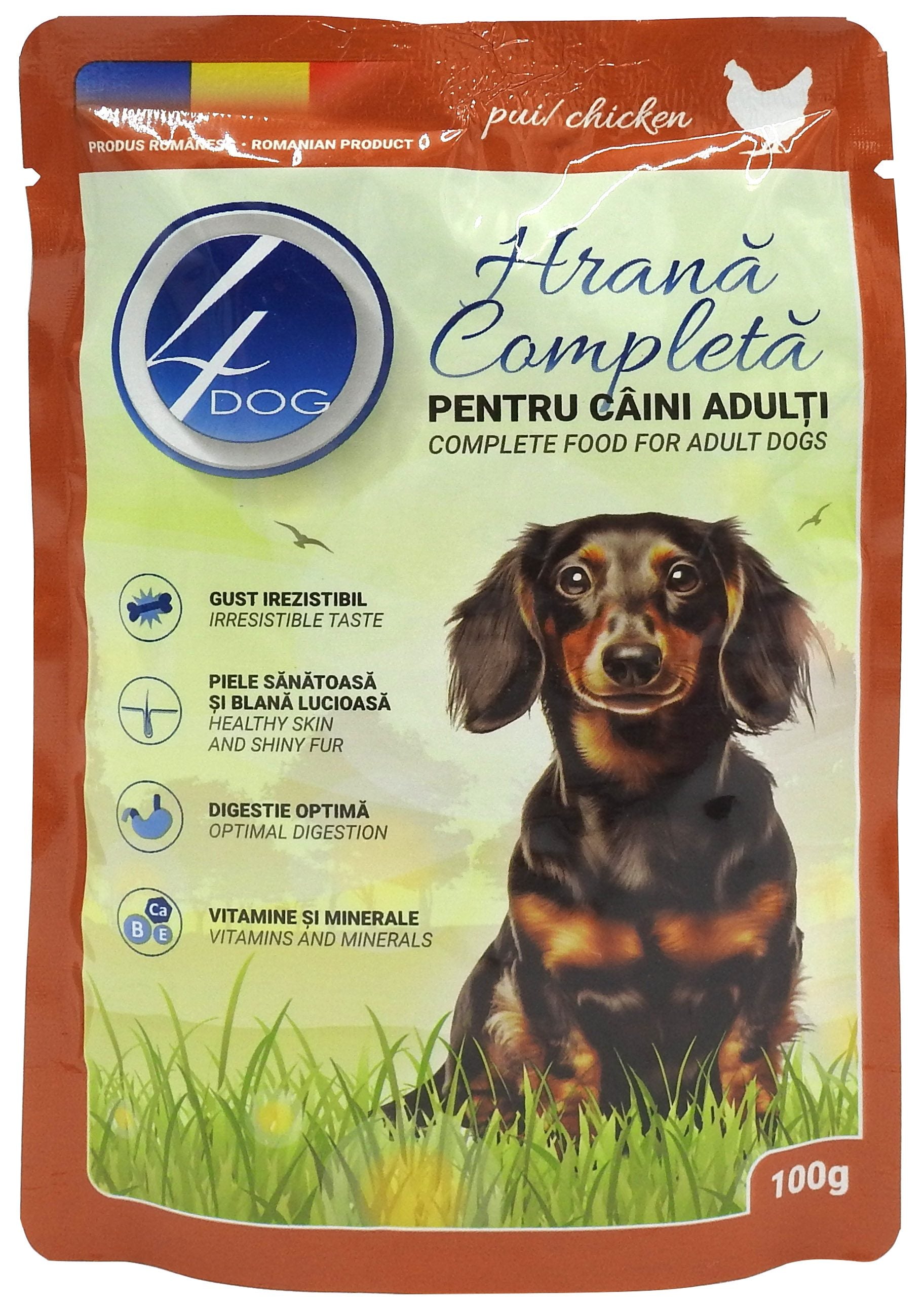 Plic, 4DOG Hrana Caini in Sos, 100 g Pui