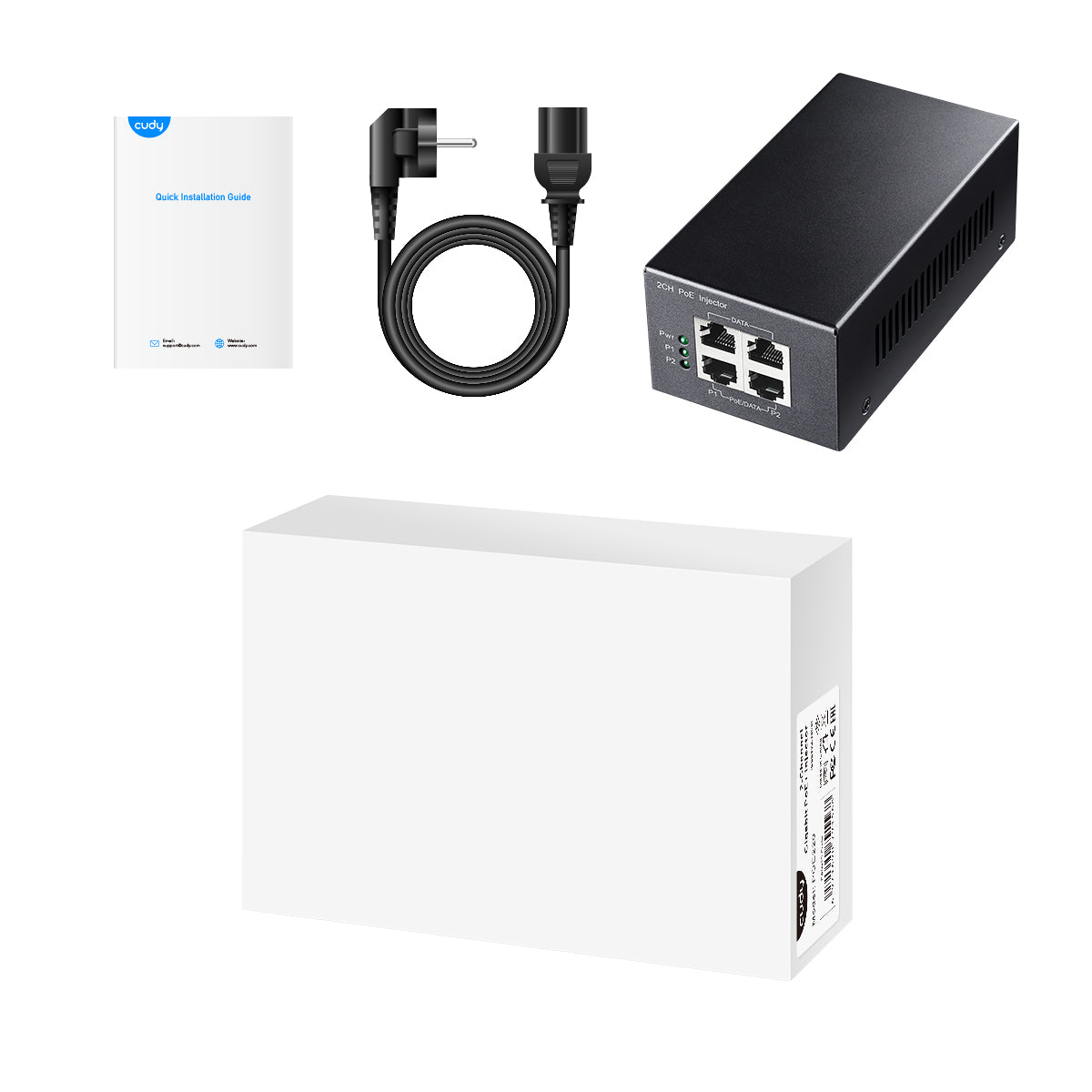 CUDY 2-Channel 30W Gigabit PoE+/PoE Inje "POE220"
