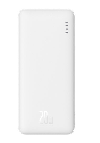 POWER BANK Baseus Airpow, 10000mAh, 20W, 1 x USB; 1 x USB Type-C input/output, total 3A, include cablu USB la USB Type-C de 30cm, alb, "PPQD090002" - 6932172626891