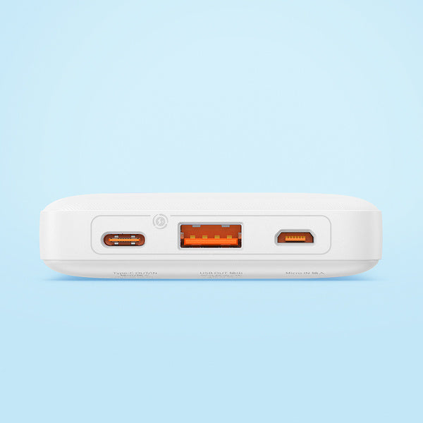 POWER BANK Baseus Airpow, 10000mAh, 20W, 1 x USB; 1 x USB Type-C input/output, total 3A, include cablu USB la USB Type-C de 30cm, alb, "PPQD090002" - 6932172626891