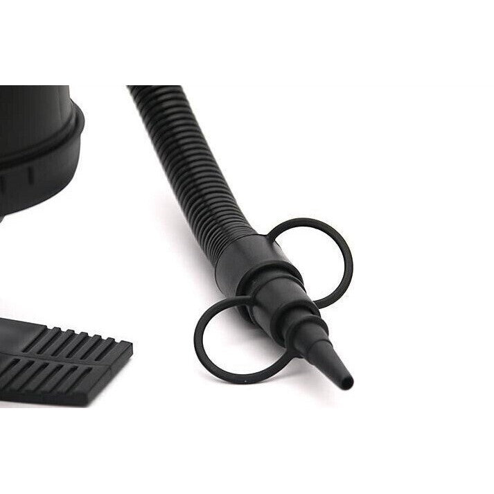 Pompa manuala pentru umflat obiecte gonflabile, colace, saltele, cu 3 adaptori pentru interconectare si furtun, negru