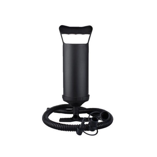 Pompa manuala pentru umflat obiecte gonflabile, colace, saltele, cu 3 adaptori pentru interconectare si furtun, negru