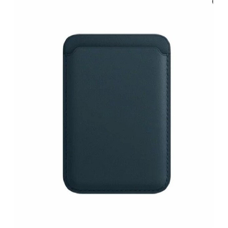 Portofel MagSafe piele pentru carduri compatibil cu Apple iPhone 12/12 Mini/12 Pro/12 Pro Max, Albastru inchis