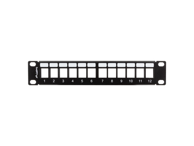 Patch panel gol 12 porturi 1U negru "PPKS-9112-B"