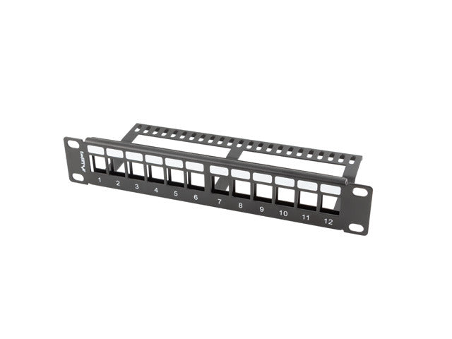 Patch panel gol 12 porturi 1U negru "PPKS-9112-B"