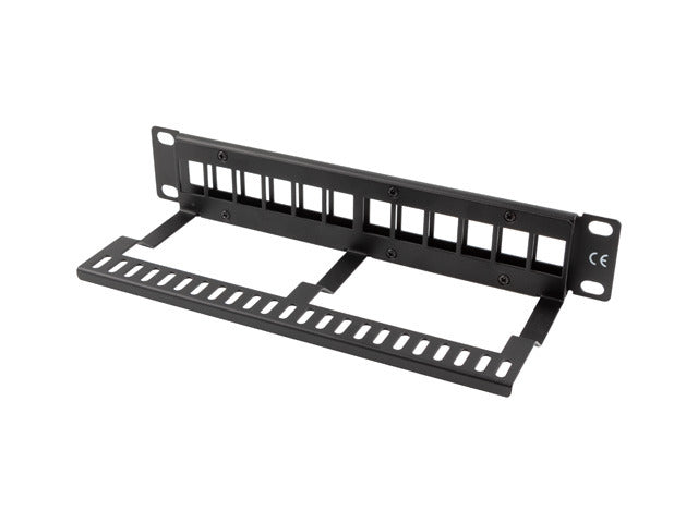 Patch panel gol 12 porturi 1U negru "PPKS-9112-B"