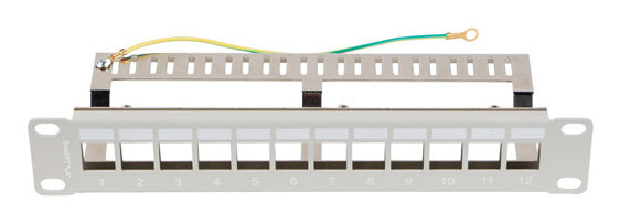 Patch panel gol 12 porturi 1U 10" gri V2 Lanberg "PPKS-9212-S"