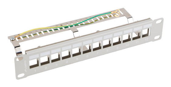 Patch panel gol 12 porturi 1U 10" gri V2 Lanberg "PPKS-9212-S"