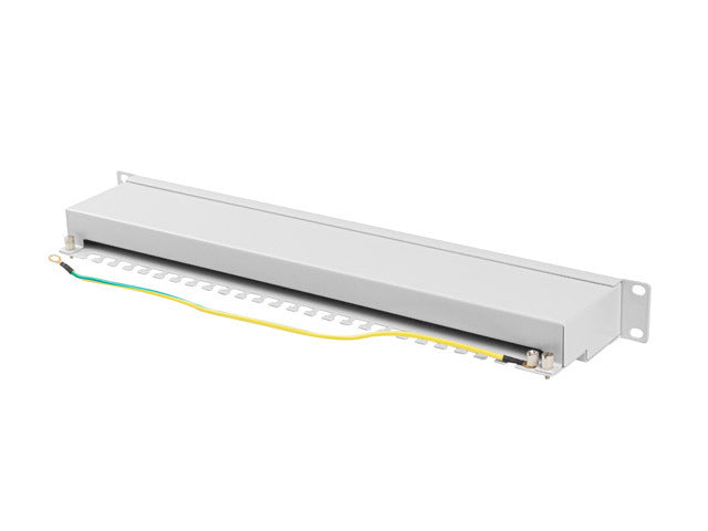 Patch panel 24 porturi 1U Cat.6A FTP gri "PPSA-1024-S"