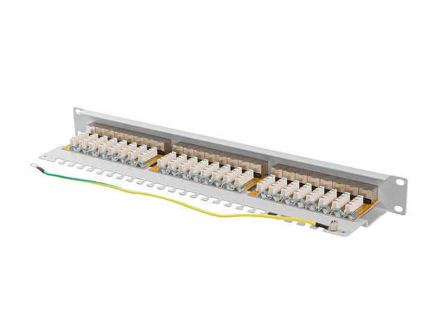 Patch panel 24 porturi 1U Cat.6A FTP gri "PPSA-1024-S"