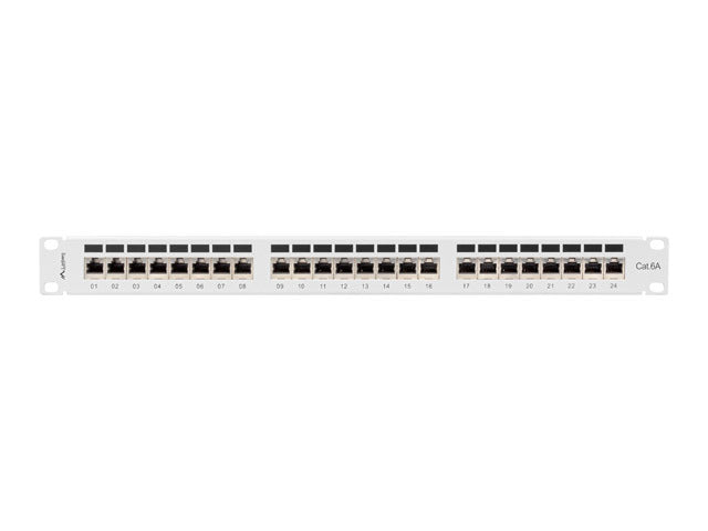 Patch panel 24 porturi 1U Cat.6A FTP gri "PPSA-1024-S"