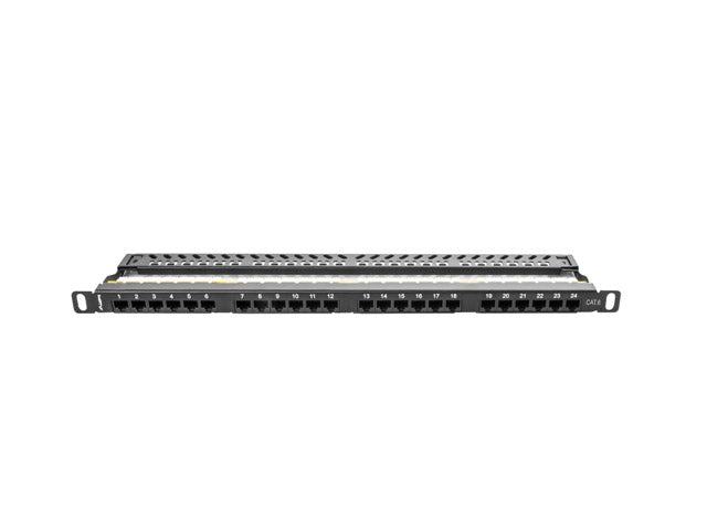 Patch panel 24 porturi 0,5U Cat.6 UTP ng "PPU6-0024-B"
