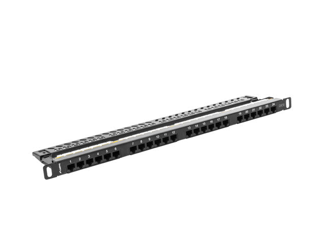 Patch panel 24 porturi 0,5U Cat.6 UTP ng "PPU6-0024-B"