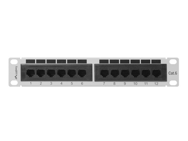 Patch panel 12 porturi 1U Cat.6 UTP gri "PPU6-9012-S"