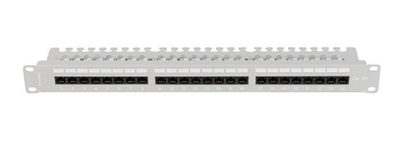 Patch panel 24 porturi 1U Cat.6A UTP gri "PPUA-1124-S"