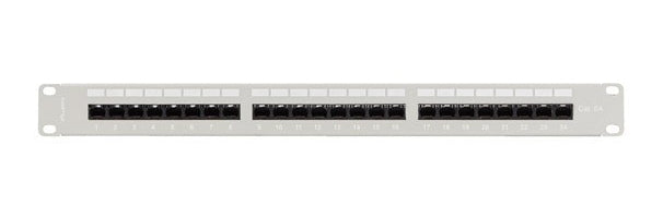 Patch panel 24 porturi 1U Cat.6A UTP gri "PPUA-1124-S"