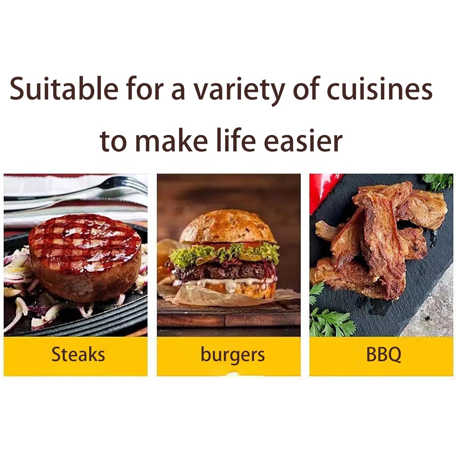Presa Manuala pentru Carne, din Aliaj de Aluminiu, Maner din Lemn, Presa pentru Burgeri, Usor de Curatat si Folosit, Patrata, 16x16x6 cm, Gri