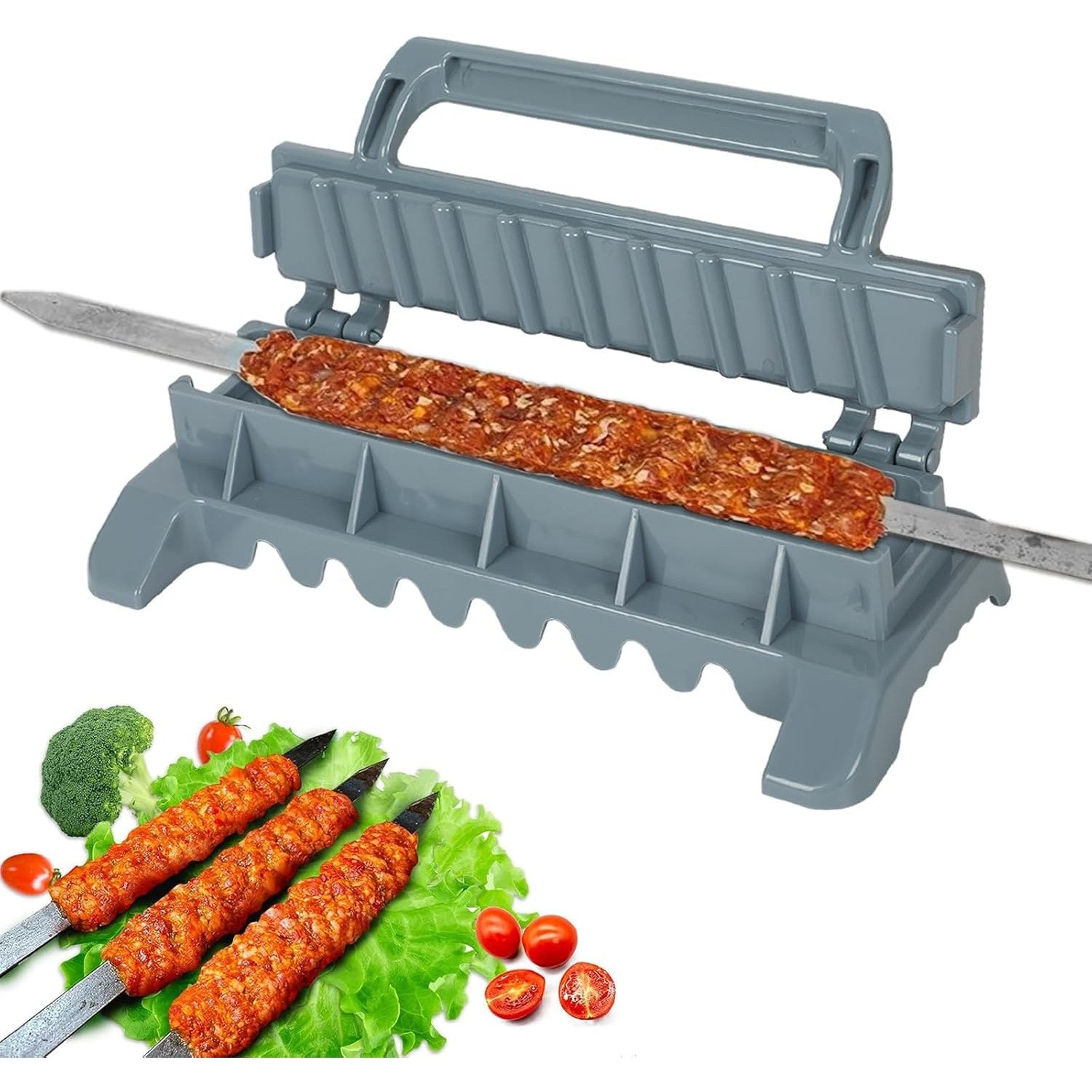 Presa pentru Carne, pentru Kebab, cu Maner, din ABS, 29 x 7.5 x 2.6 cm, Gri