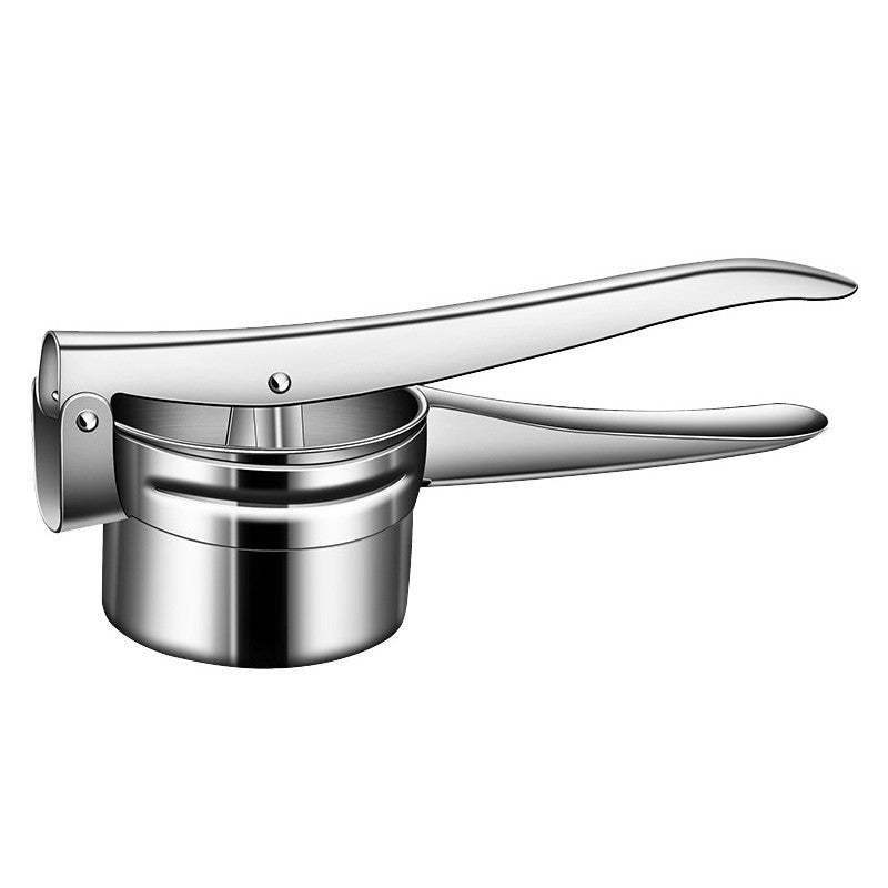 Presa Storcator pentru Fructe si Legume, Zdrobitor Manual, Inox, 3 Discuri Interschimbabile, Usor de Stors si de Curatat, Ergonomic, 26.5 x 9.8 x 9.5 cm Argintiu