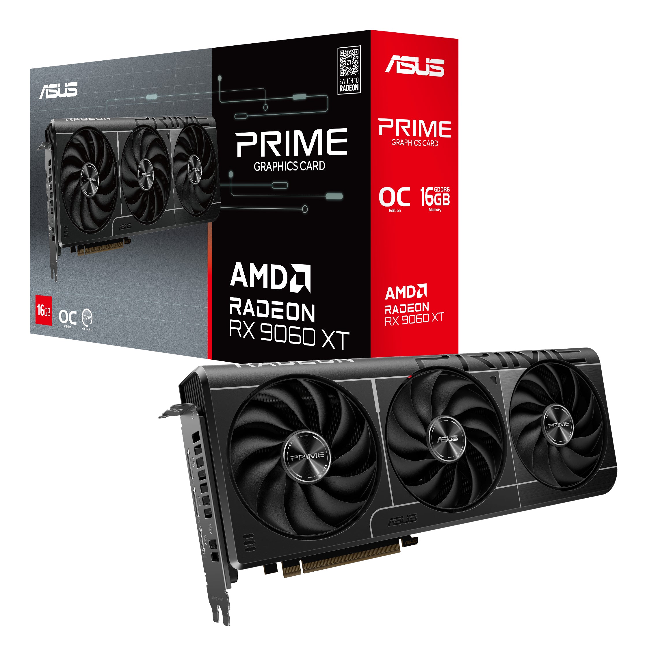 VGA ASUS PRIME RX 9060 XT OC 16GB "PRIME-RX9060XT-O16G"