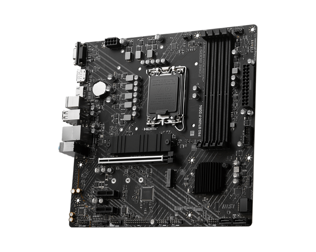 MSI PRO B760M-P DDR4, mATX, Socket 1700, Dual Channel DDR4, 1x PCIe x16 slots, 2x M.2 slots, 1x HDMI, 1x DP, 1x VGA, 1x USB 3.2 Gen 2 Type-C, 1x USB 3.2 Gen 1, 4x USB 2.0, 7.1 HD Audio, 3Y "PRO_B760M-P_DDR4"