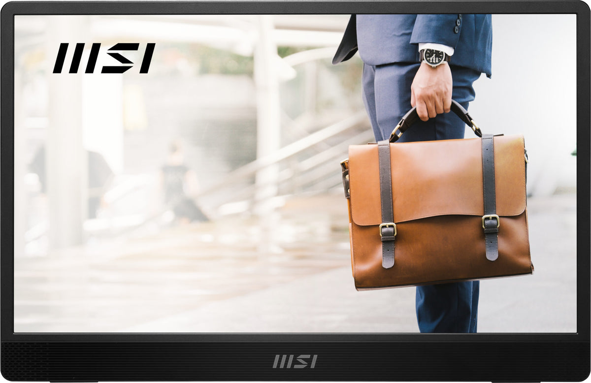 Monitor MSI portabil PRO MP161 E2U, IPS, 15.6 inch, Full HD, 1920 x 1080, Mini-HDMI, 60 Hz, Boxe, 4 ms, Negru 