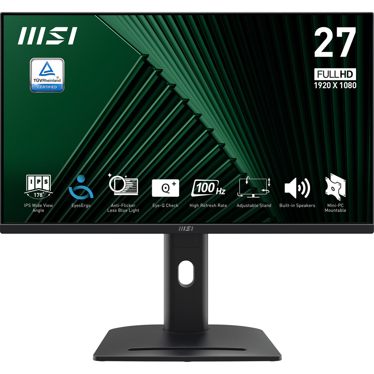 MSI PRO MP275PG 27inch IPS FHD 100Hz 300cd/m2 1ms HDMI DP D-SUB Speakers Pivot 