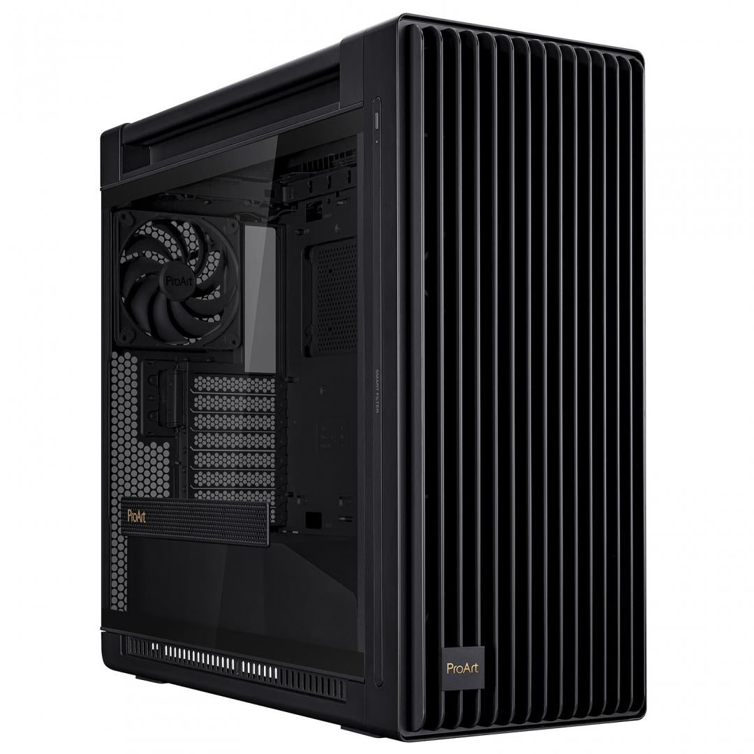 CARCASE Asus PROART PA602 TG ARGB Negru EATX MID TOWER, Expansion Slots 8, 3 (additional vertical), Pre installed fans (front) 2x 200mm (rear) 1x 140mm 