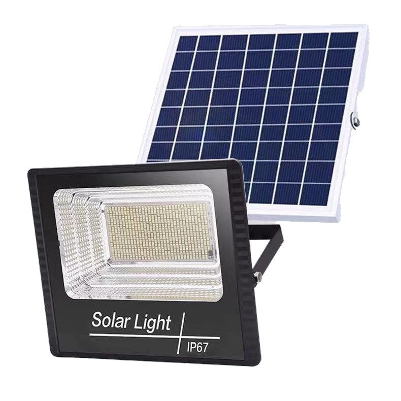 Proiector LED/Lampa solara de exterior, 22 cm x 27 cm, Rezistent la Apa IP67, cu Panou Solar, 248 LED SMD, 150 W, Senzor de lumina, Timer, cu Telecomanda, 2 moduri de iluminat, kit montaj inclus, Lumina Rece