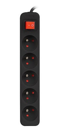 Prelungitor Lanberg 1.5m, 10A, 5 prize ng "PS1-05E-0150-BK"