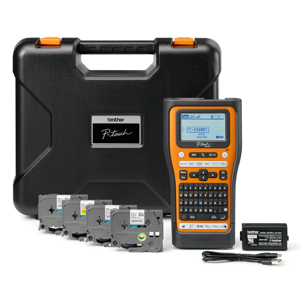Imprimanta Transfer Termic BROTHER 180dpi PT-E560BTSP, Viteza de tiparire: 30mm/s, Latime maxima de imprimare: 24mm|Conectiv: mini-USB|WIFI, Imp Cod de bare:DA, "PTE560BTSPQL1"