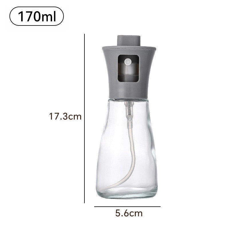 Pulverizator pentru Ulei, Pulverizator din Sticla pentru Otet sau Alte Lichide, Simplu Reincarcabil, Multifunctionale, 17.3 x 5.6 cm, Capacitatea 170 ml, Gri