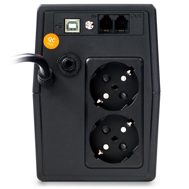 UPS NJOY, "HORUS P 600", Line Int. cu management, mini tower, 600VA/360W, AVR, Schuko x 2, 1 x baterie GP07122L, display LCD, back-up 1 - 10 min., "PWUP-LI060H1-AZ01B"